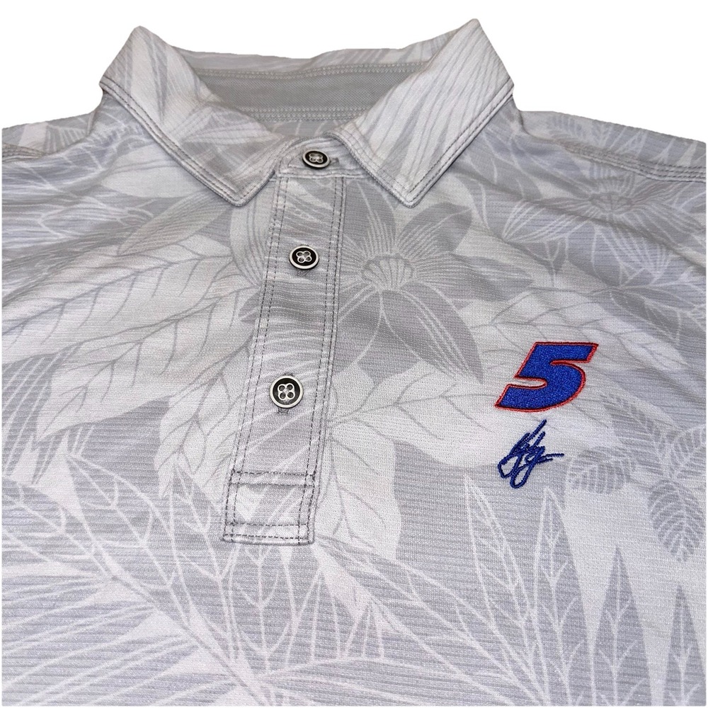 NASCAR #5‎ Kyle Larson Tommy Bahama Gray Santiago Paradise Polo Men's M $120